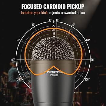 Amazon.com: Phenyx Pro PDM33 Kick Drum Microphone, Cardioid